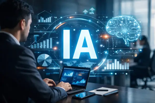 Um profissional fazendo uso da inteligência artificial no seu modelo de negócio digital