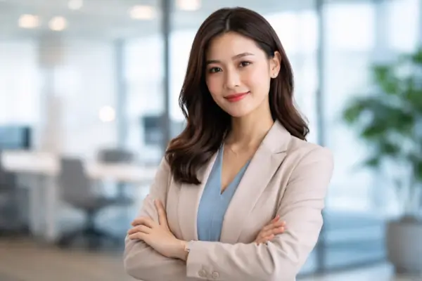 Fotografia de uma mulher transmitindo confiança representando quem aprendeu a construir confiança no ambiente digital com conexão e credibilidade