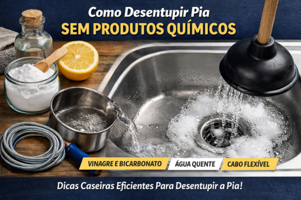 Como desentupir pia sem produtos químicos usando métodos caseiros e naturais