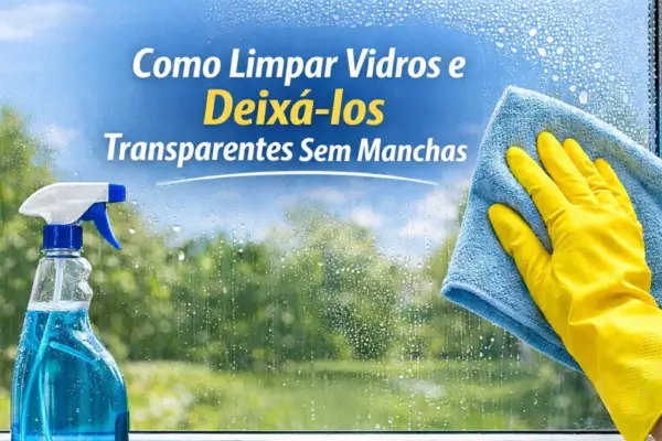 Uma imagem mostrando como limpar vidros e deixá-los transparente sem manchas.